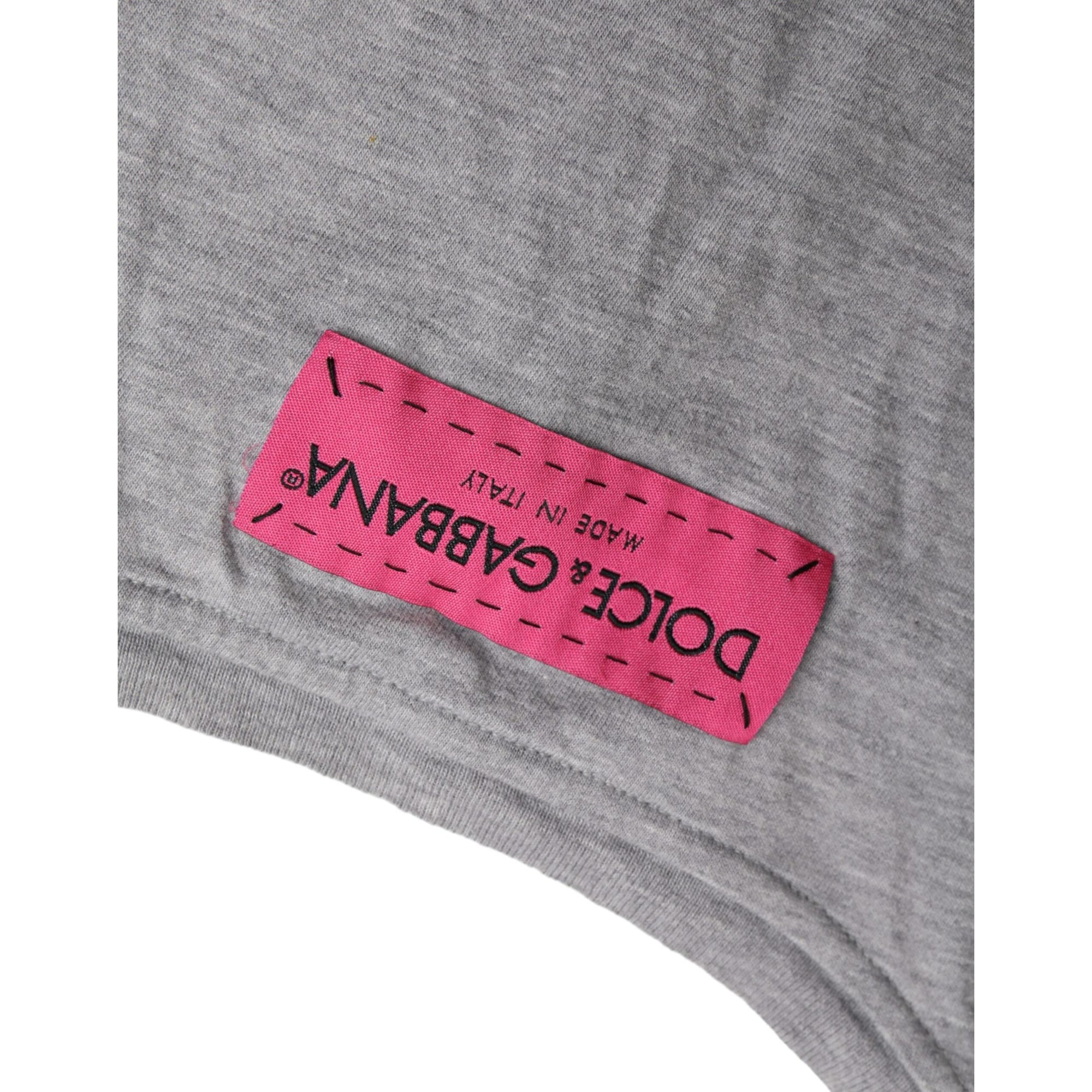 Dolce &amp; Gabbana Gray Cotton L&#39;Amore E&#39;Bellezza Top T-shirt