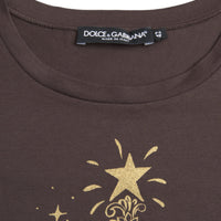 Dolce & Gabbana Brown Crewneck 2017 Motive Print T-shirt