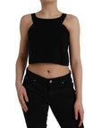 Dolce & Gabbana Black Sleeveless Round Neck Cropped Tank Top