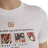 Dolce & Gabbana White Cotton Short Sleeves Crew Neck T-shirt