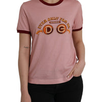 Dolce & Gabbana Pink Cotton Short Sleeves Crew Neck T-shirt