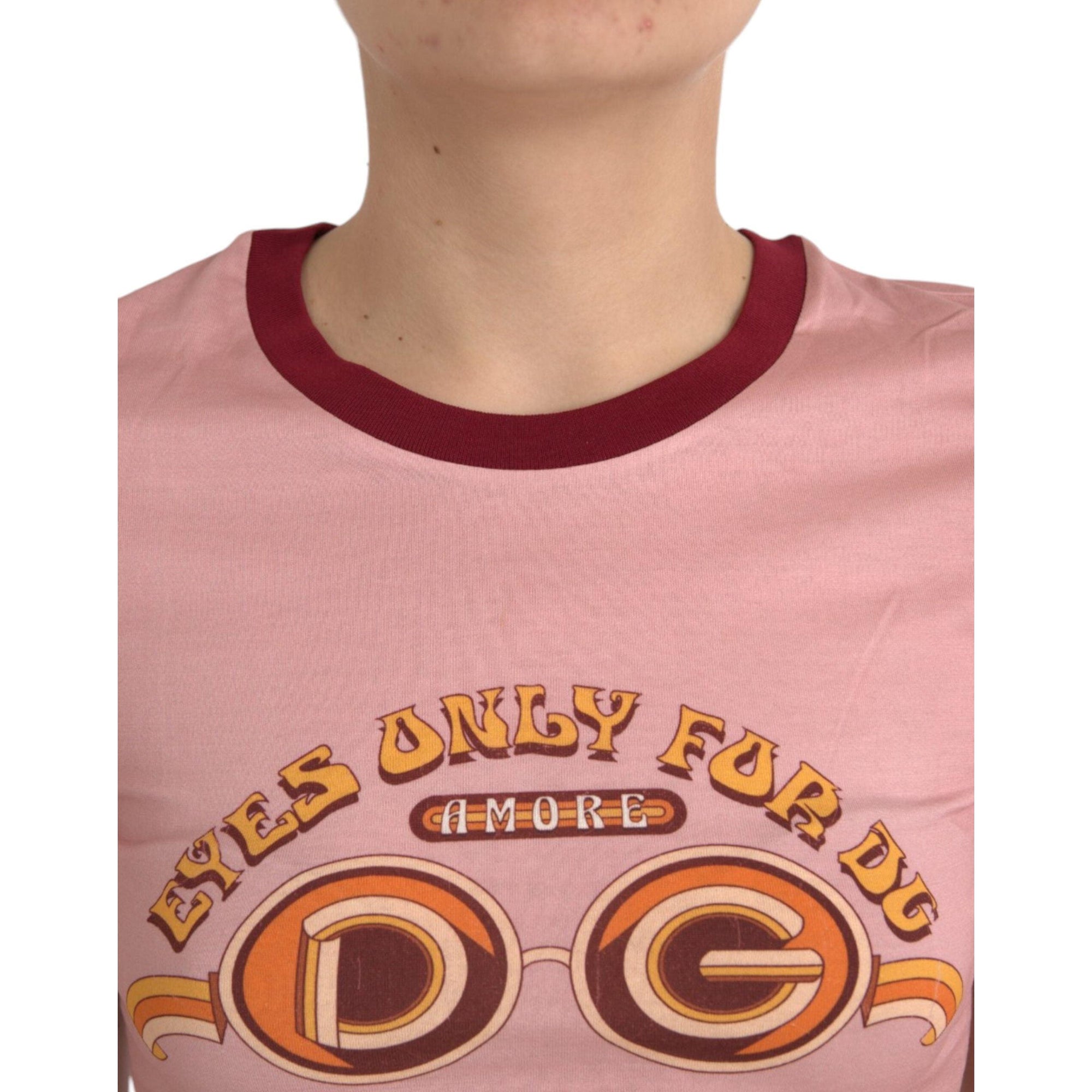 Dolce &amp; Gabbana Pink Cotton Short Sleeves Crew Neck T-shirt