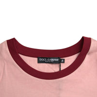 Dolce & Gabbana Pink Cotton Short Sleeves Crew Neck T-shirt