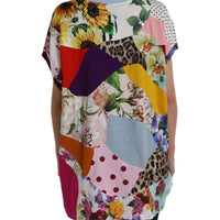 Dolce & Gabbana Multicolor Patchwork Cotton Silk Blouse Top