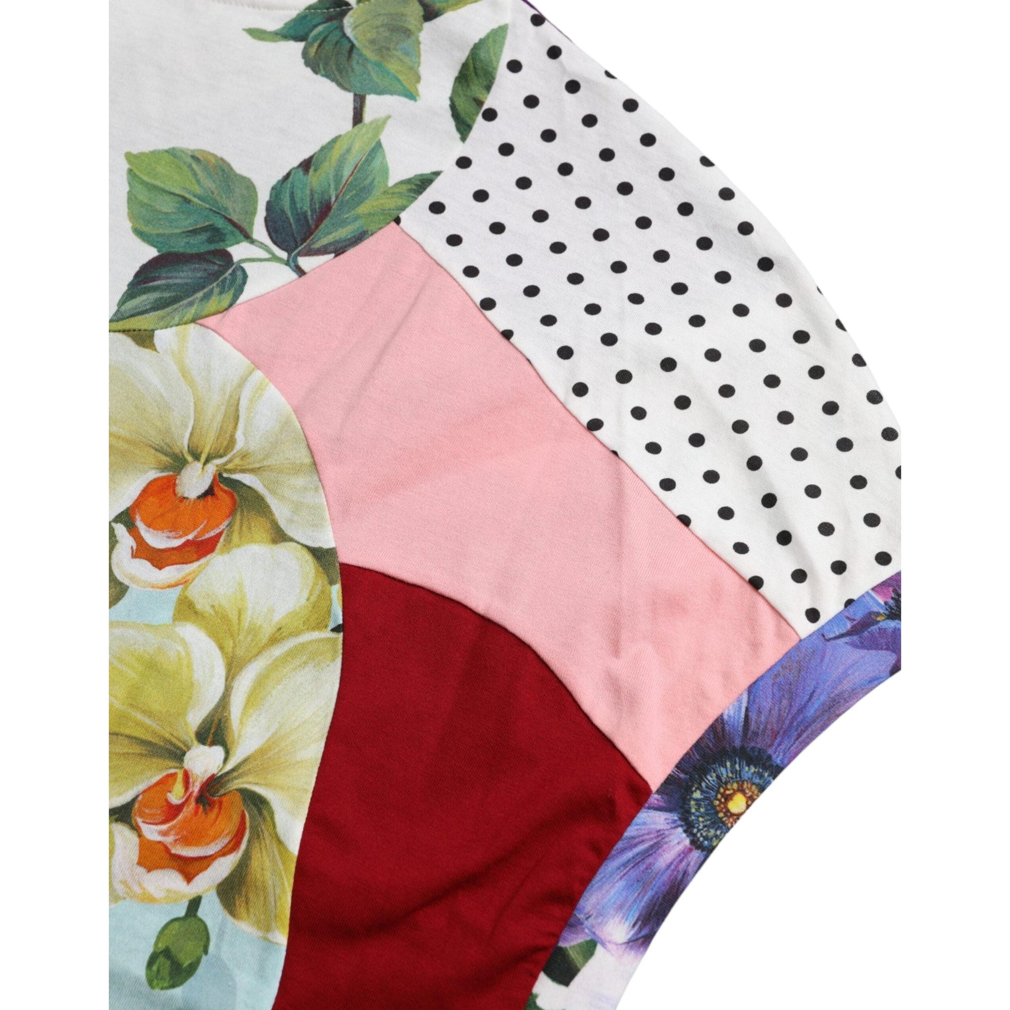 Dolce &amp; Gabbana Multicolor Patchwork Cotton Silk Blouse Top