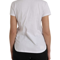 Dolce & Gabbana White Cotton Necklace Short Sleeves T-shirt