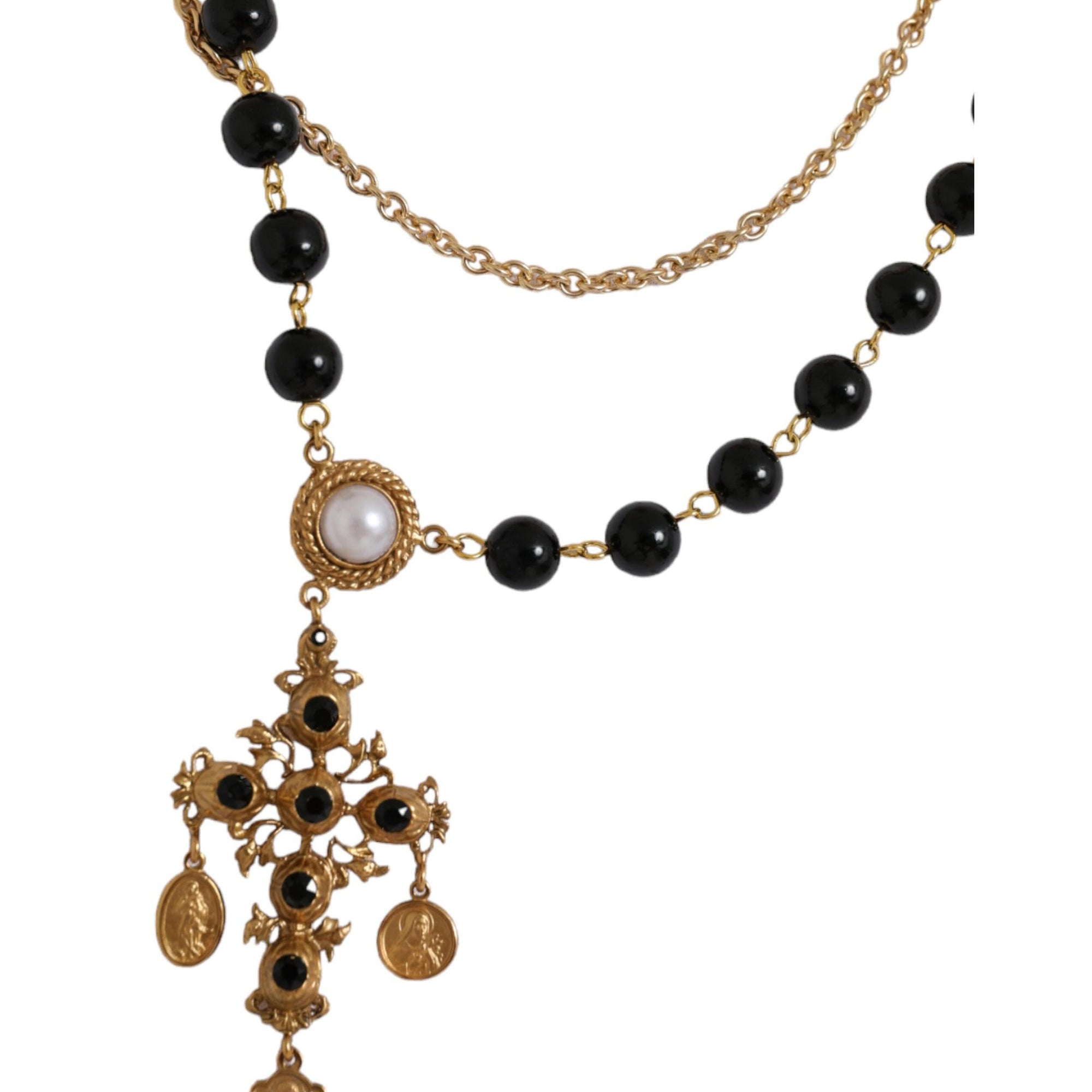 Dolce &amp; Gabbana White Cotton Necklace Short Sleeves T-shirt