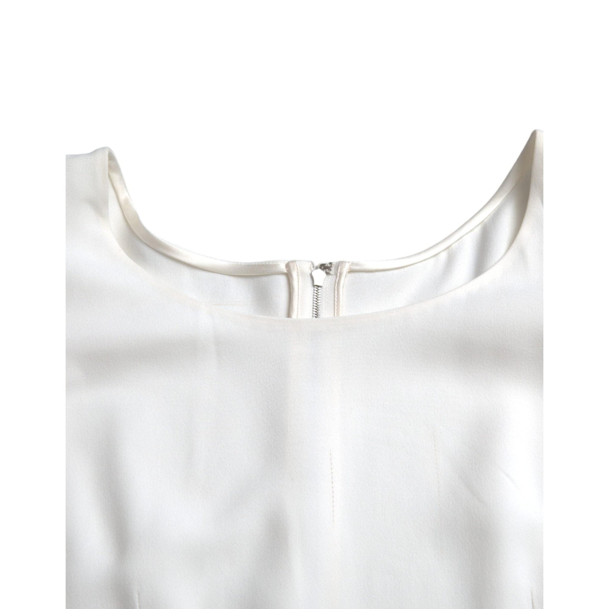 Dolce &amp; Gabbana White Viscose Round Neck Short Sleeves Top