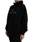 Balenciaga Black Cotton Logo Hooded Pullover Sweatshirt Sweater