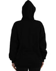 Balenciaga Black Cotton Logo Hooded Pullover Sweatshirt Sweater
