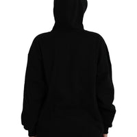 Balenciaga Black Cotton Logo Hooded Pullover Sweatshirt Sweater