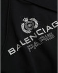 Balenciaga Black Cotton Logo Hooded Pullover Sweatshirt Sweater