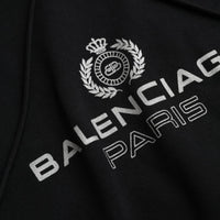 Balenciaga Black Cotton Logo Hooded Pullover Sweatshirt Sweater