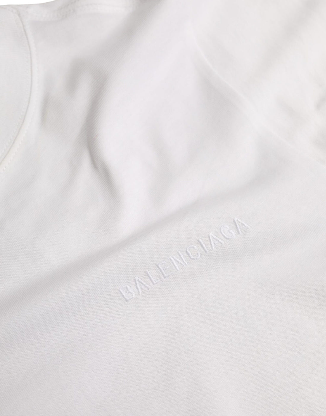 Balenciaga White Cotton Crew Neck Short Sleeves T-shirt