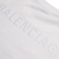 Balenciaga White Cotton Crew Neck Short Sleeves T-shirt