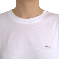 Balenciaga White Cotton Crew Neck Short Sleeves T-shirt