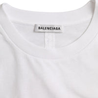 Balenciaga White Cotton Crew Neck Short Sleeves T-shirt