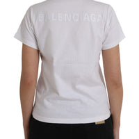 Balenciaga White Cotton Crew Neck Short Sleeves T-shirt