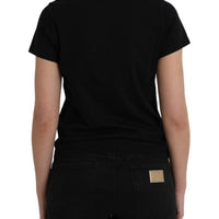 Balenciaga Black Cotton Logo Print Crew Neck Short Sleeves T-shirt