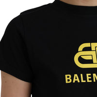 Balenciaga Black Cotton Logo Crew Neck Short Sleeves T-shirt