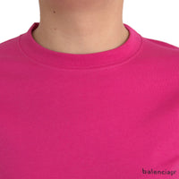 Balenciaga Pink Cotton Crew Neck Short Sleeves Tee Top T-shirt