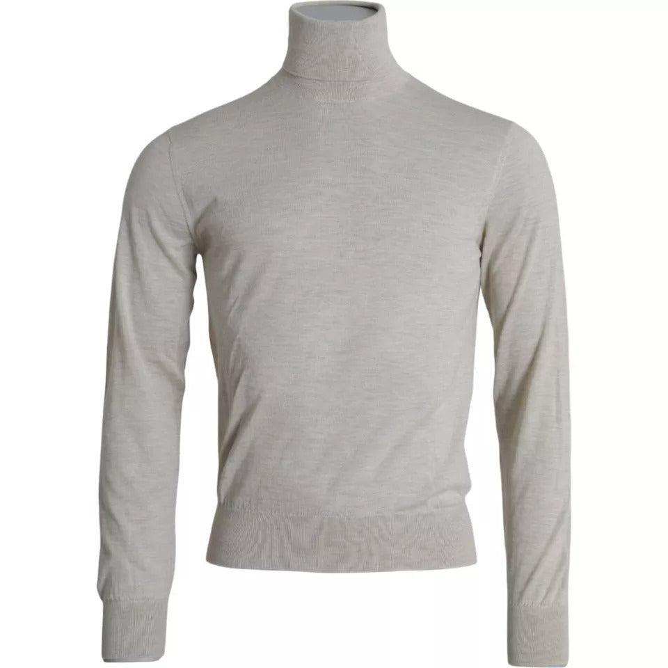 Dolce &amp; Gabbana Pullover Beige Cashmere Turtleneck Sweater