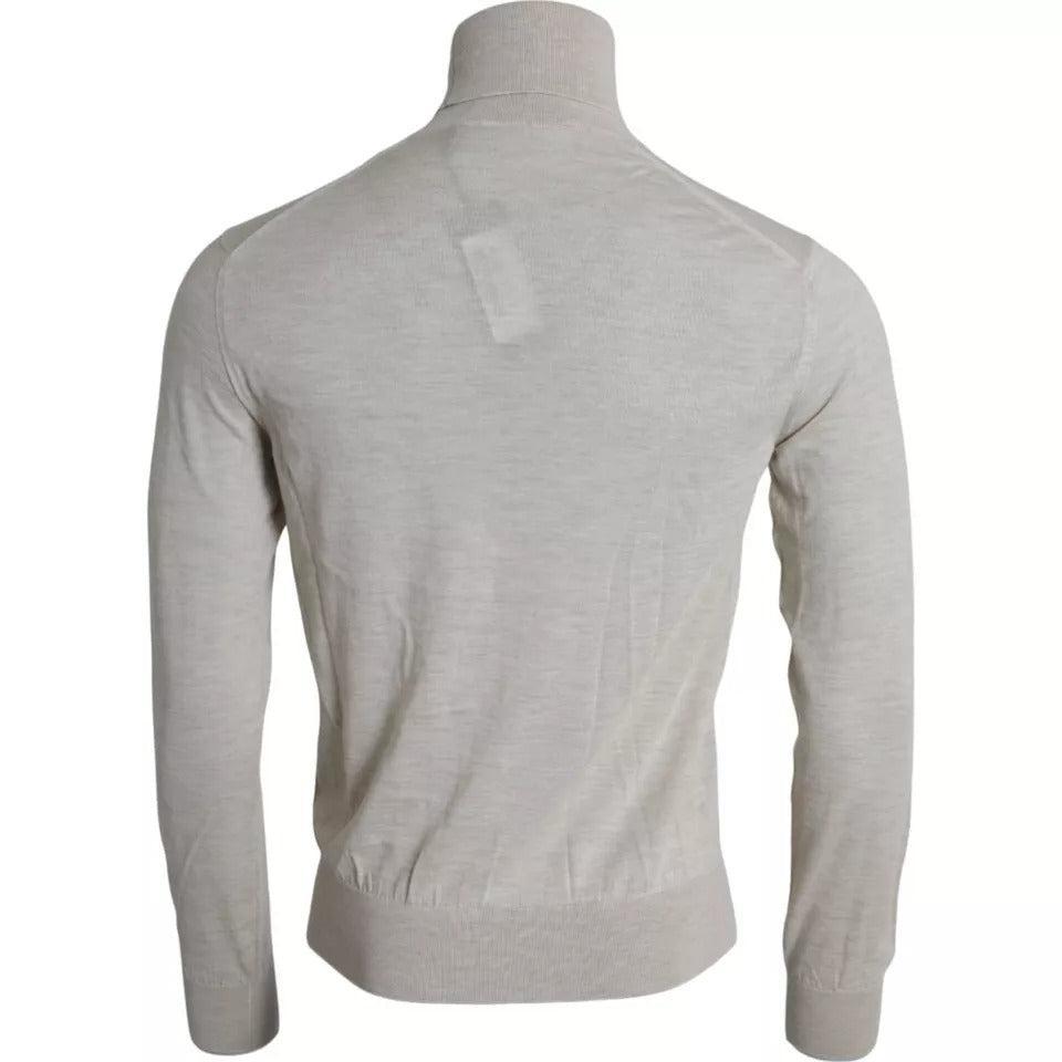 Dolce &amp; Gabbana Pullover Beige Cashmere Turtleneck Sweater