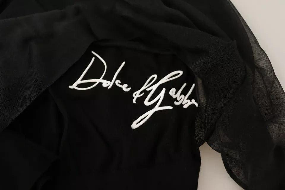Dolce &amp; Gabbana Black Logo Crewneck Long Sleeve Pullover Sweater