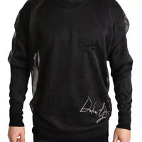 Dolce & Gabbana Black Logo Crewneck Long Sleeve Pullover Sweater