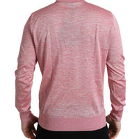 Dolce & Gabbana Pink Polyester Collared Men Pullover Sweater