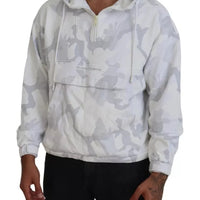 Dolce & Gabbana White Camouflage Hooded Sweatshirt Sweater