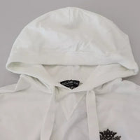 Dolce & Gabbana White Cotton Hooded Sweatshirt Sweater