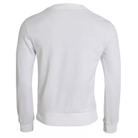 Dolce & Gabbana White Cotton Logo Pullover Sweatshirt Sweater