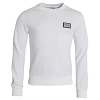 Dolce & Gabbana White Cotton Logo Pullover Sweatshirt Sweater