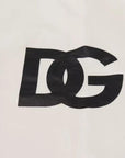 Dolce & Gabbana White Logo Cotton Crew Neck Pullover Sweater