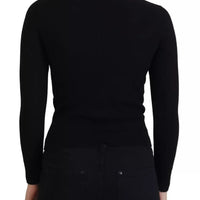 Dolce & Gabbana Black Button Down Slim Cardigan Wool Sweater