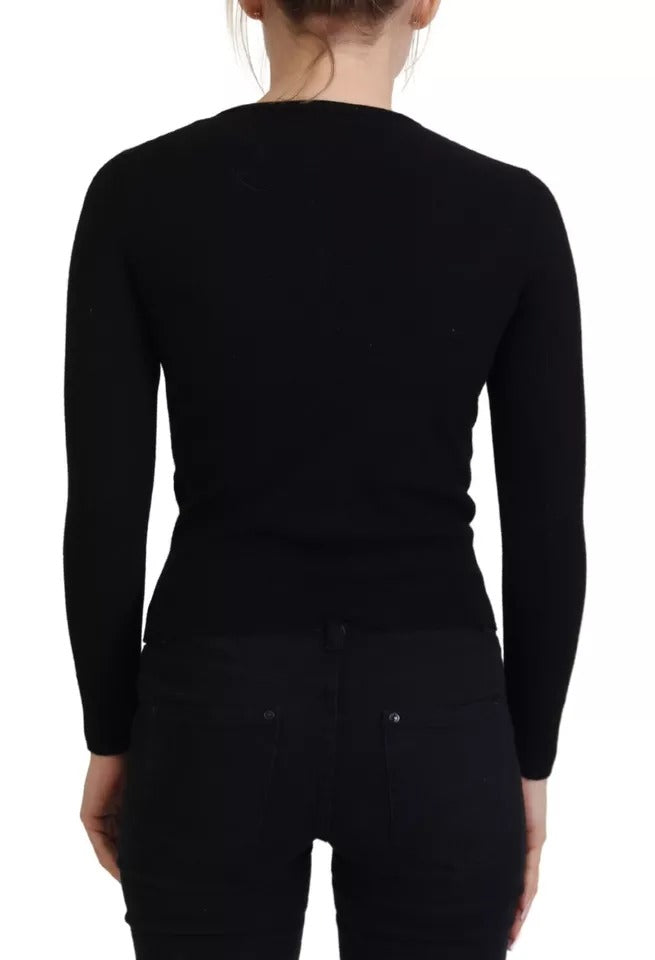 Dolce & Gabbana Black Button Down Slim Cardigan Wool Sweater