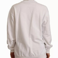 Dolce & Gabbana White Logo Embossed Cotton Sweatshirt Sweater