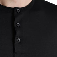 Dolce & Gabbana Black Buttoned Roundneck Short Sleeve T-shirt