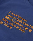 Dolce & Gabbana Blue Logo Print Crewneck Cotton T-shirt