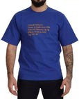 Dolce & Gabbana Blue Logo Print Crewneck Cotton T-shirt
