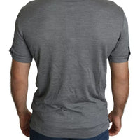 Dolce & Gabbana Gray Collared Silk Polo Top Shirt T-shirt