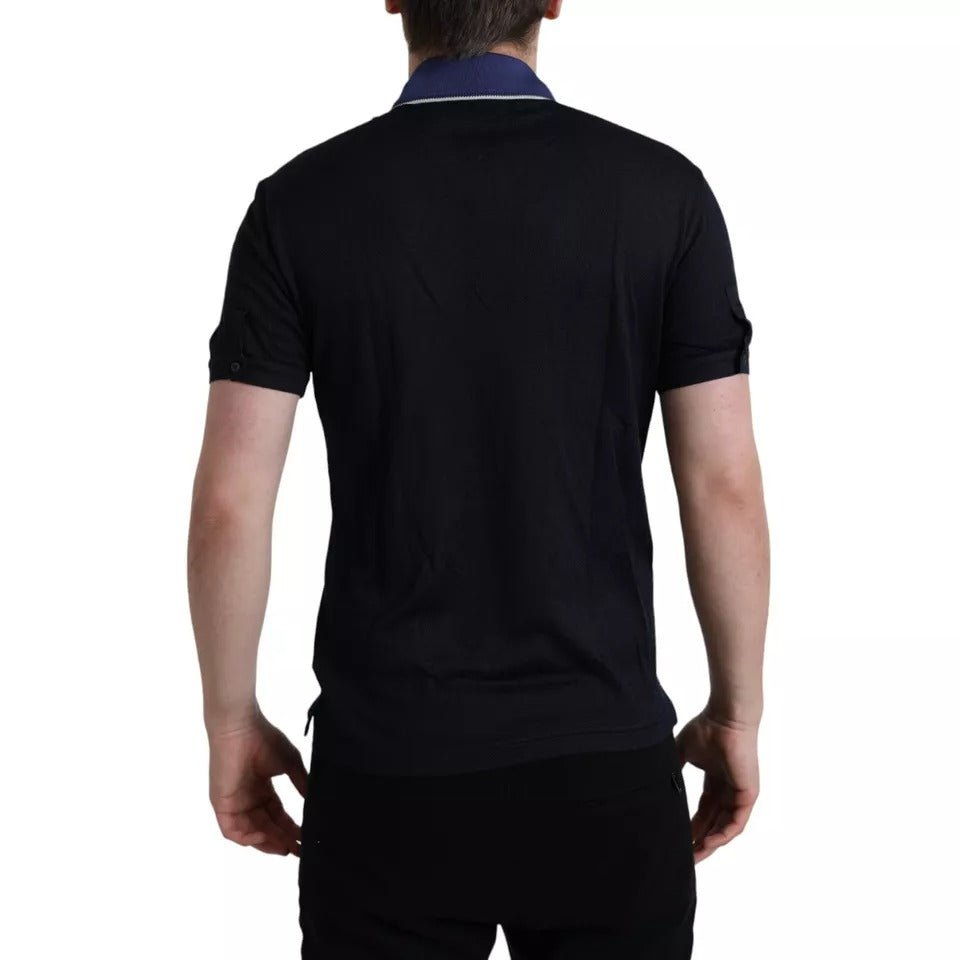 Dolce & Gabbana Navy Blue Collared Short Sleeve Polo T-shirt