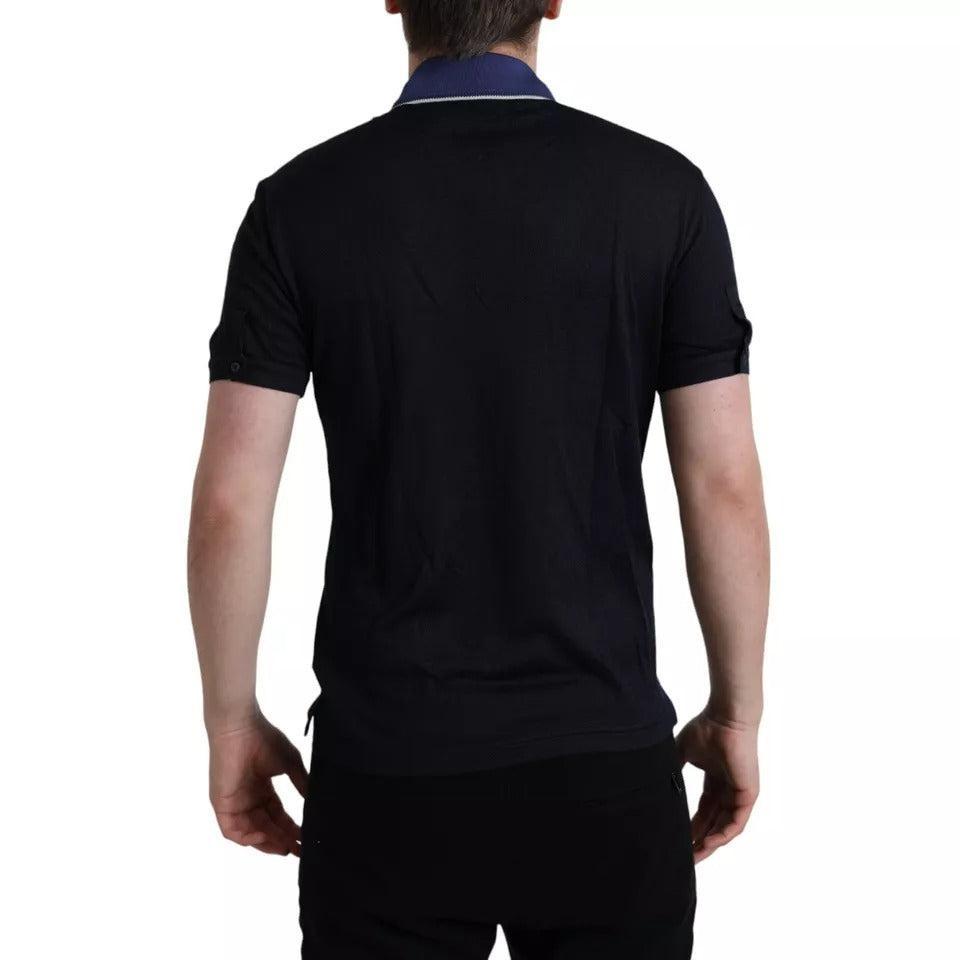 Dolce &amp; Gabbana Navy Blue Collared Short Sleeve Polo T-shirt