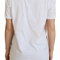 Dolce & Gabbana White Printed Short Sleeves T-Shirt Top