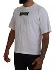 Dolce & Gabbana White Cotton DG Appliqué Men Casual T-shirt