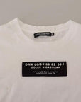 Dolce & Gabbana White Cotton DG Appliqué Men Casual T-shirt