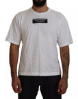 Dolce & Gabbana White Cotton DG Appliqué Men Casual T-shirt