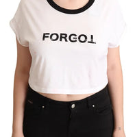 Dolce & Gabbana White Forgot Print Short Sleeves Crop T-shirt