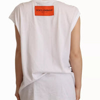 Dolce & Gabbana White L'AMORE Cotton Sleeveless Tank Top T-shirt